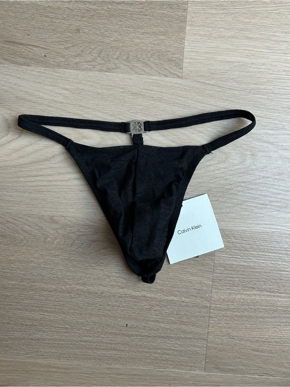 Calvin Klein | Sculpt Lace String Thong in Black (Small) - Picture 2 of 16